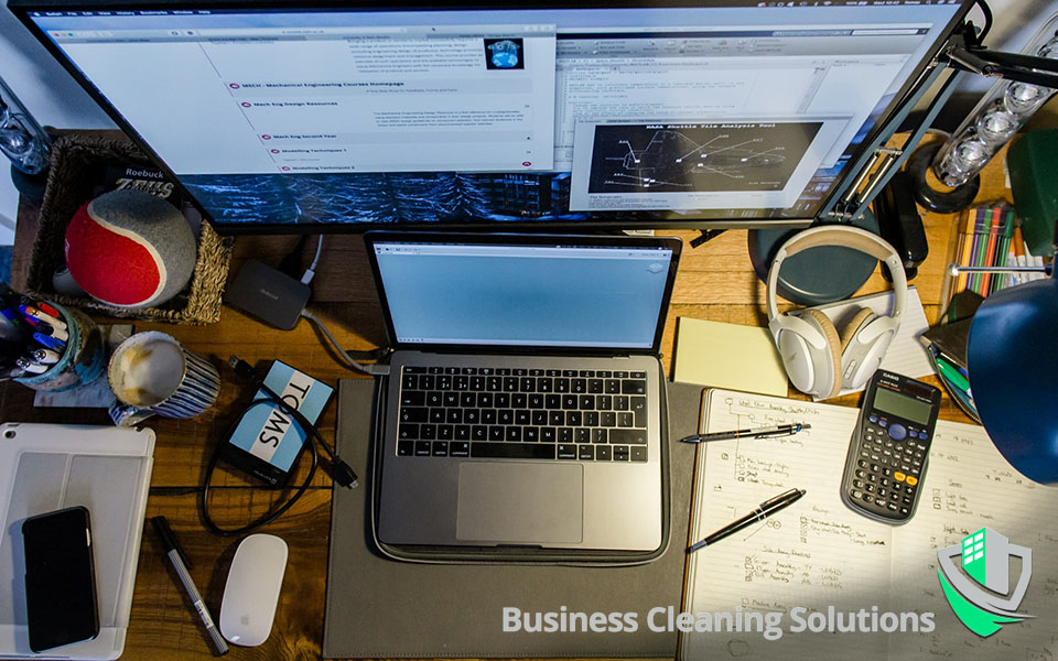 Messy-office-Desk Improve access to your workspace by reducing clutter