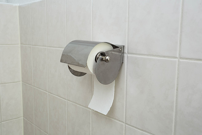 Commercial toilet paper dispenser.