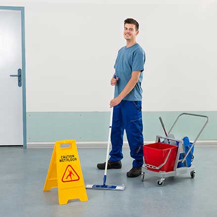 Properly equipped and trained commercial cleaner.