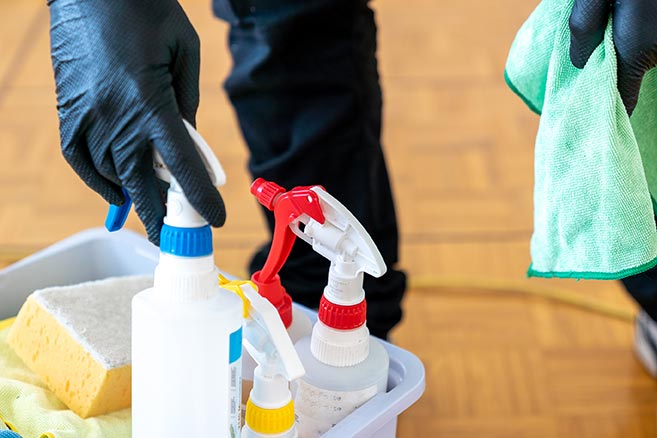 Commercial cleaning products.