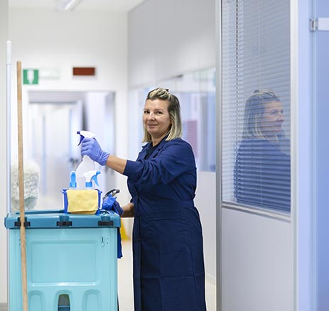 Commercial cleaning professional.