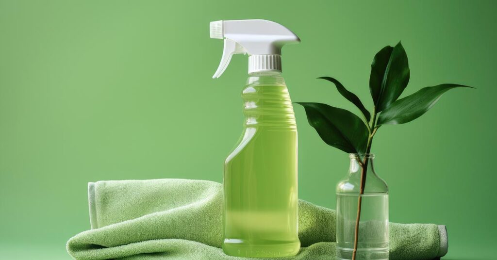 Green cleaning product and microfiber cleaning rag for eco-friendly cleaning