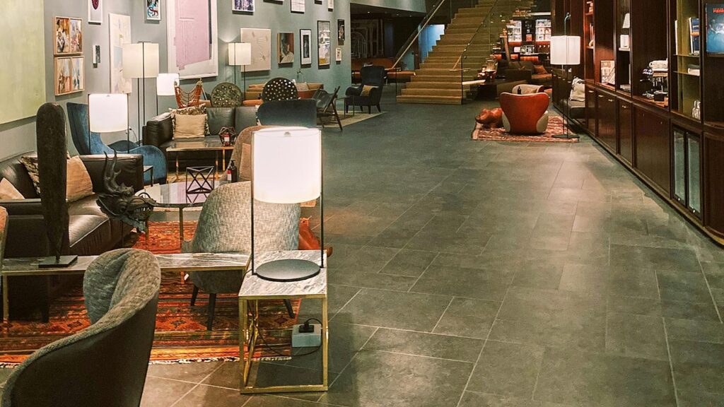 commercial tile and grout lobby floor