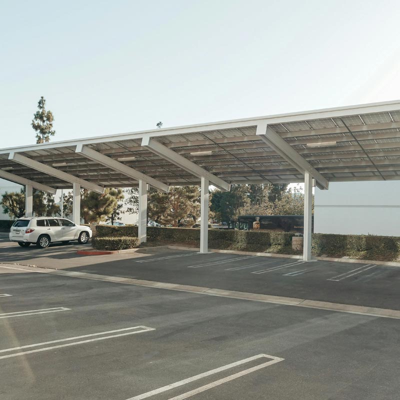 Clean commercial parking lot