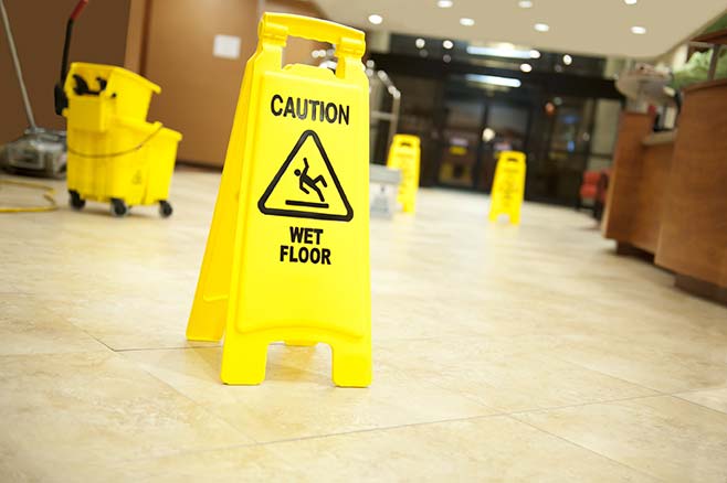 commercial janitorial wet floor sign