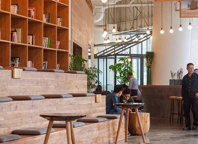 Clean lobby in a clean workplace.