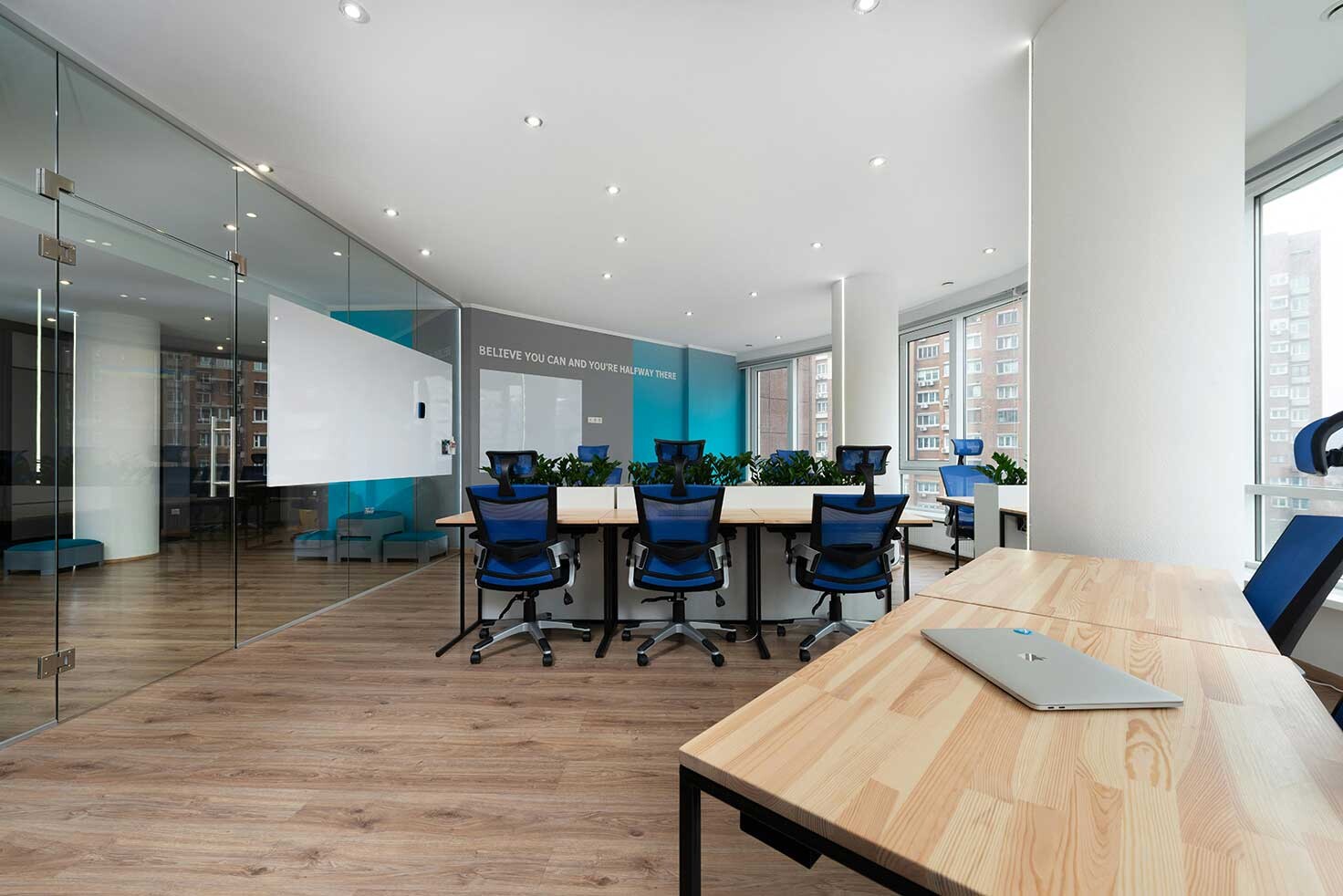 sanitized-office A clean and sanitized commercial office space.