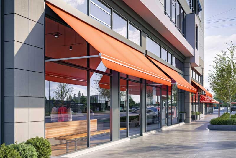 Clean commercial awnings
