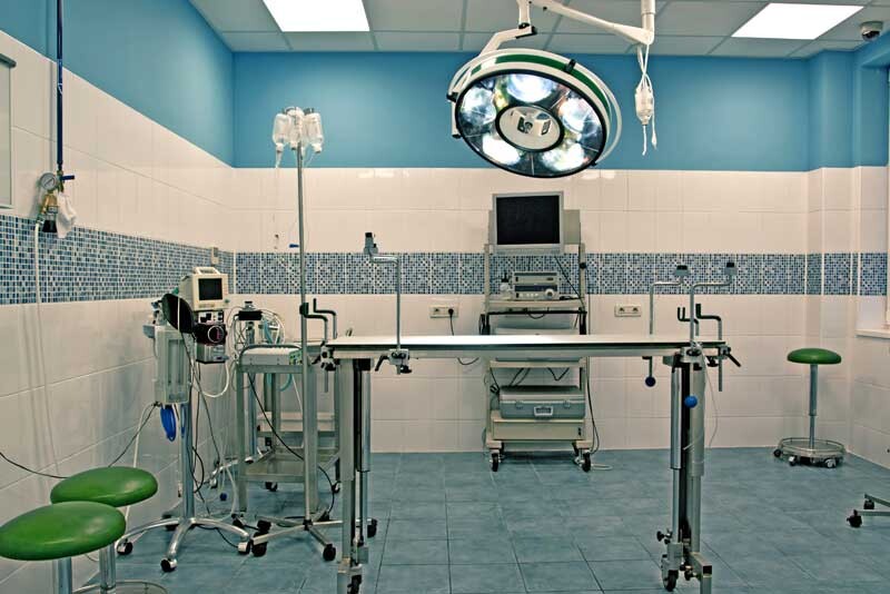 veterinary clean operating room.