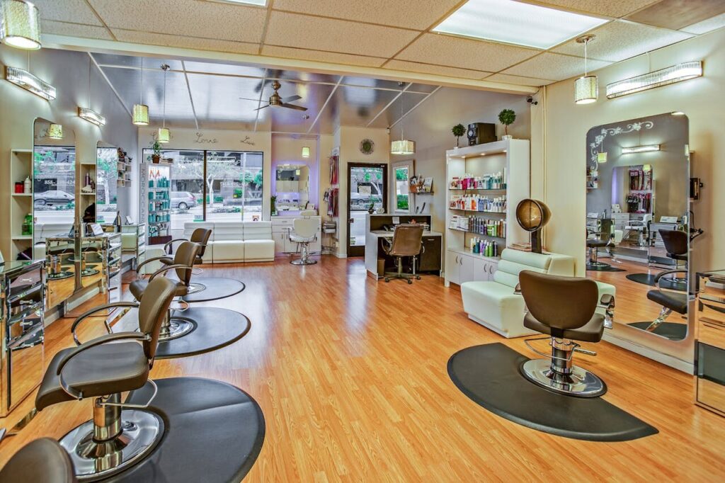 Clean hair salon