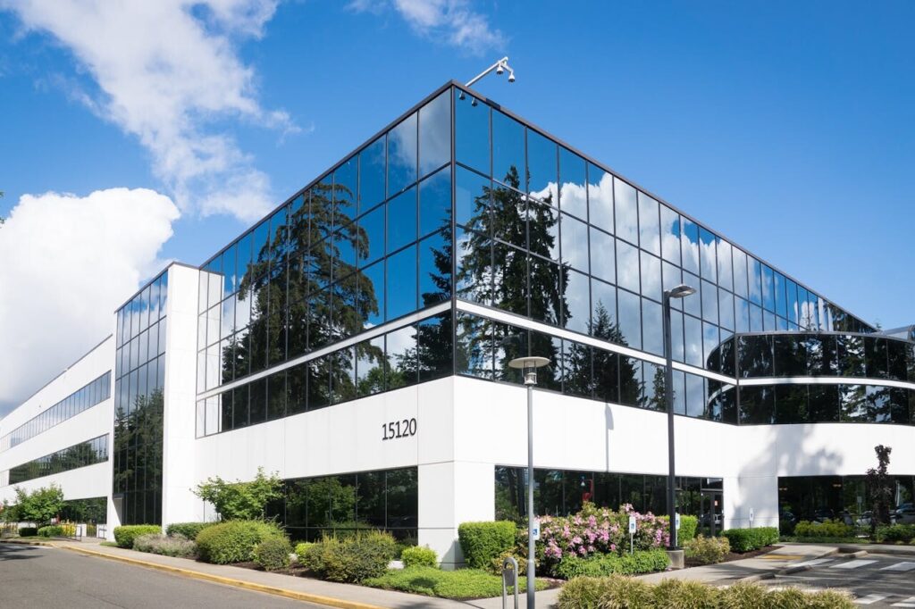 Professionally cleaned commercial windows