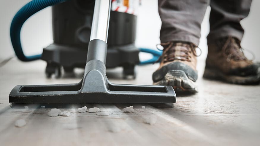 Commercial cleaning of a newly constructed space