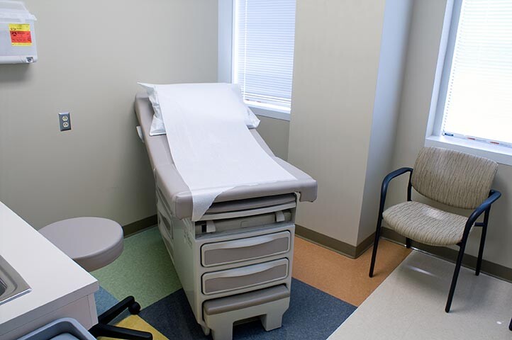 Clean medical office exam room