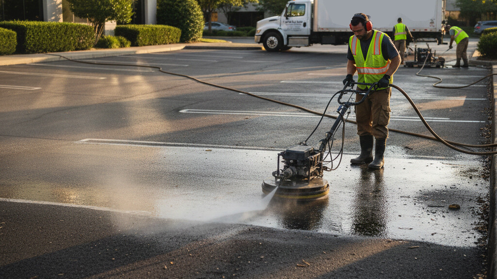 pressure-washing-parking-lot