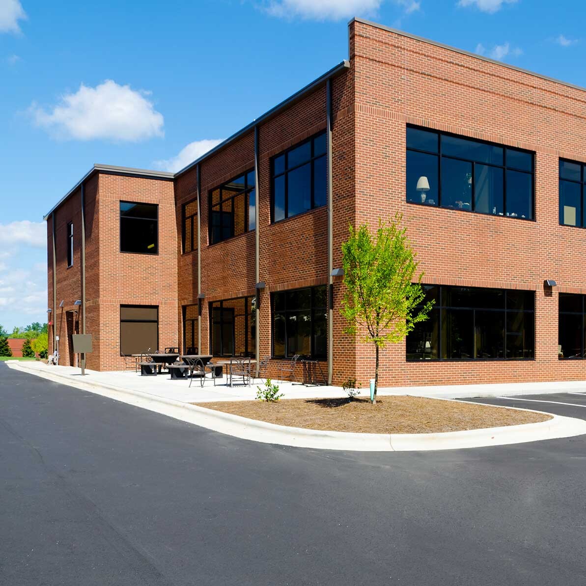 clean commercial parking lot