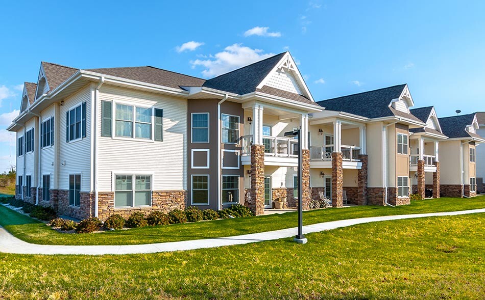 Clean exteriors of apartment complex