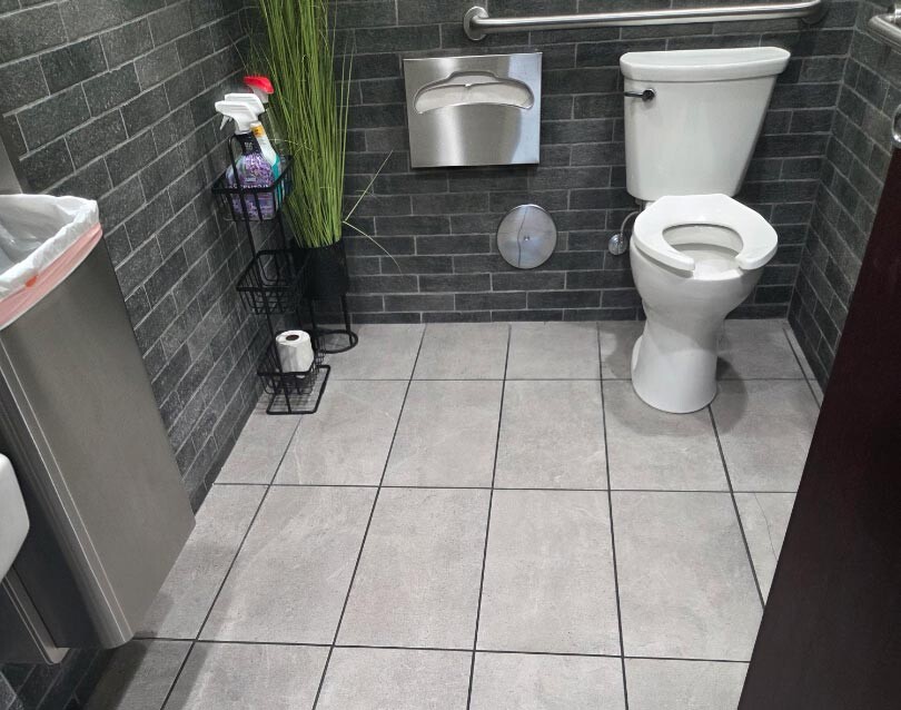 Clean coffee shop restroom