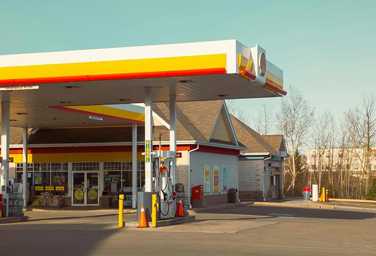 Clean gas station exteriors
