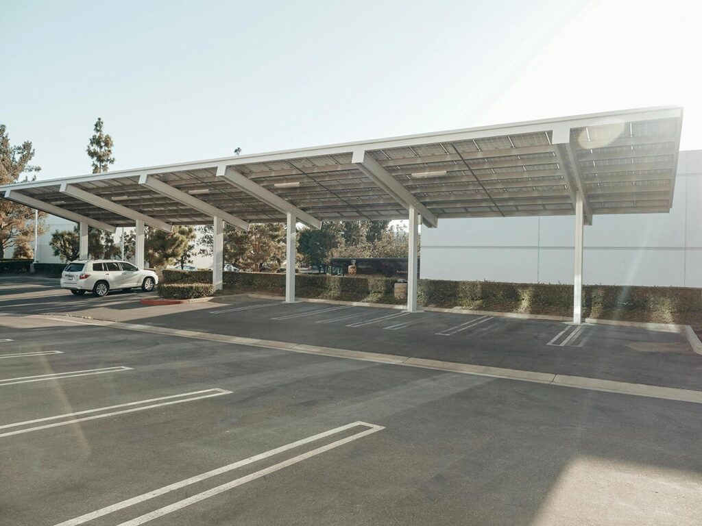 A clean retail parking lot