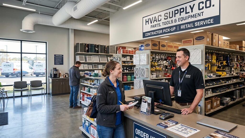 Clean HVAC supply store